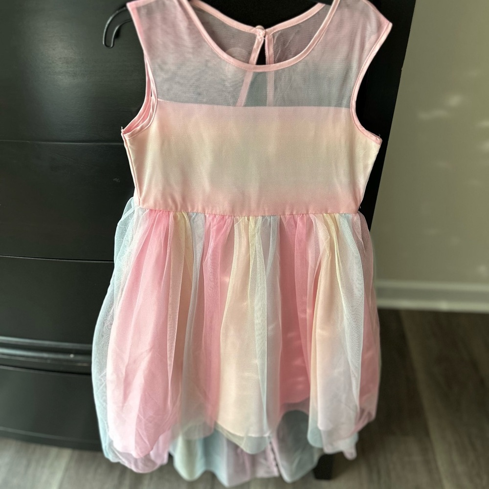 Dillard’s Pastel Pink and Cream Tulle Dress